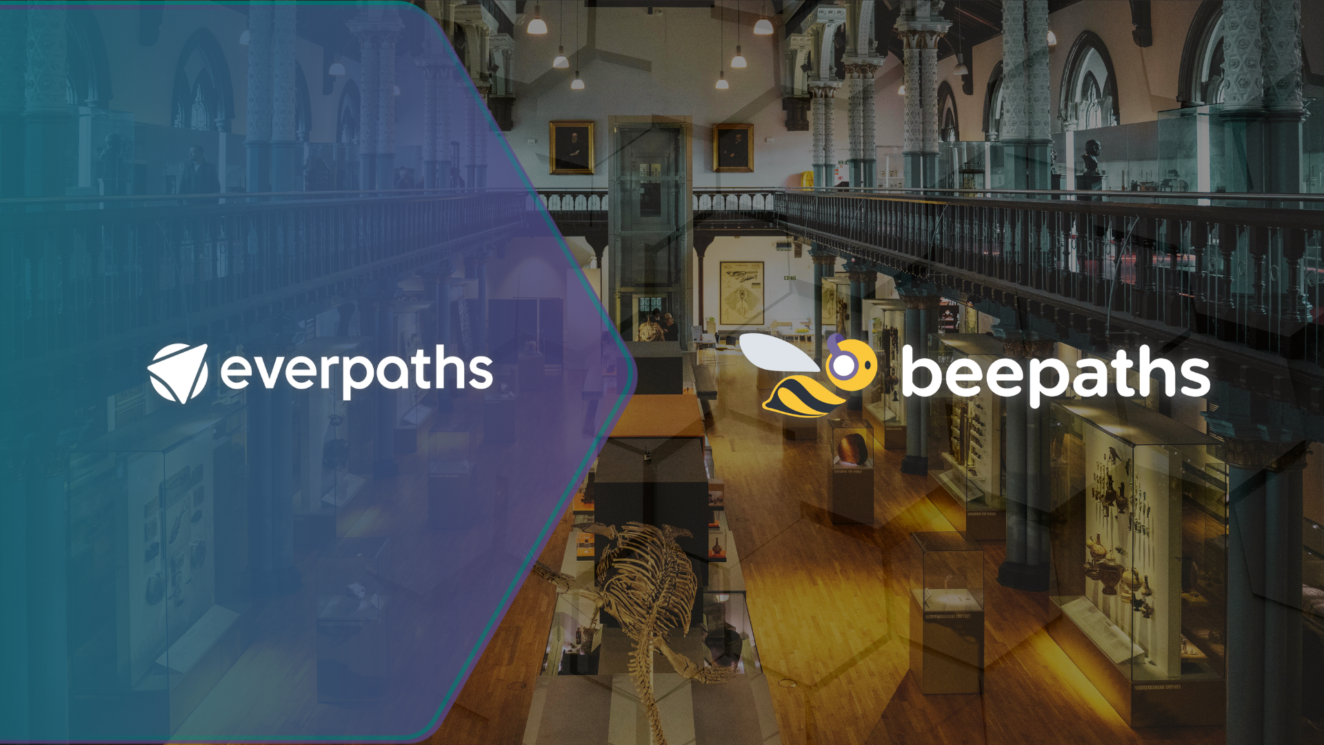 la imagen emula la transición de Everpaths a Beepaths, siendo Everpaths la tecnología en la que se basa esta nueva audioguía